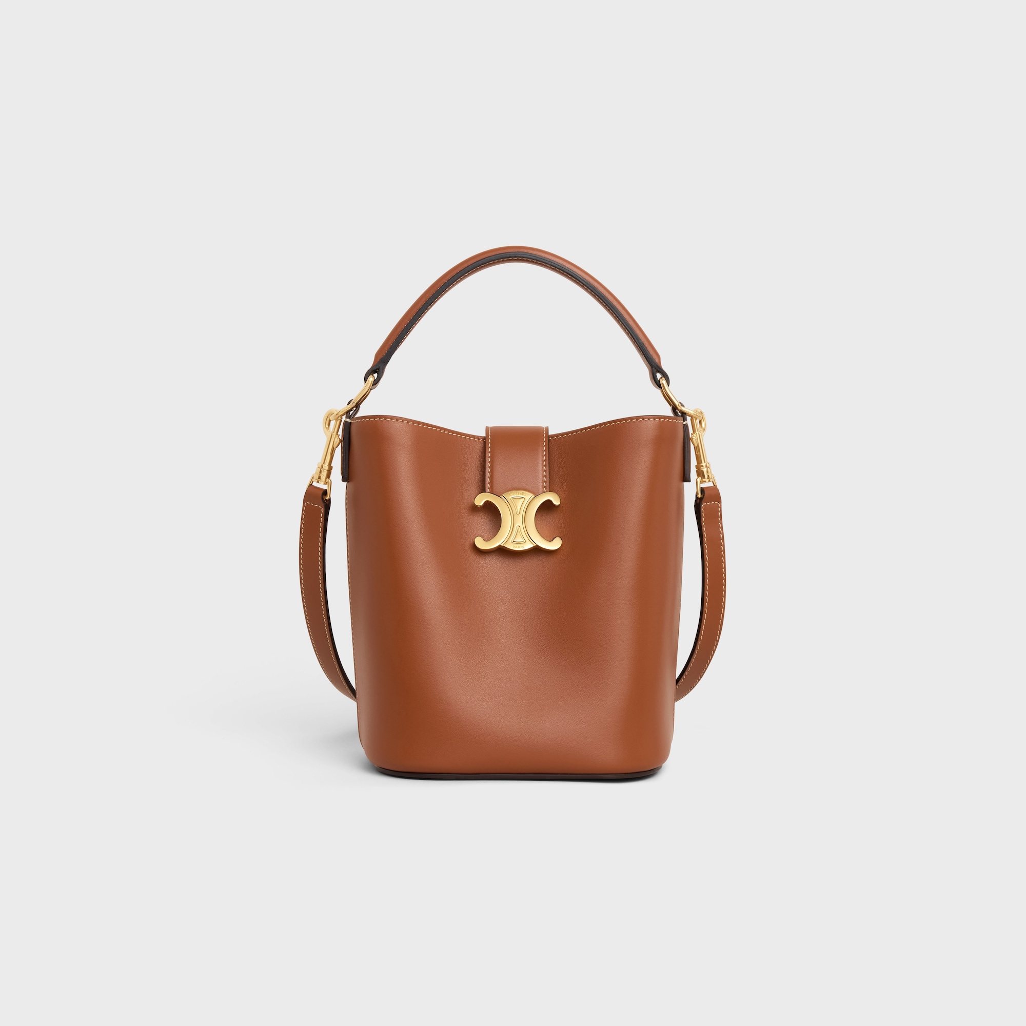SMALL BUCKET LOUISE IN SMOOTH CALFSKIN TAN - Image 1